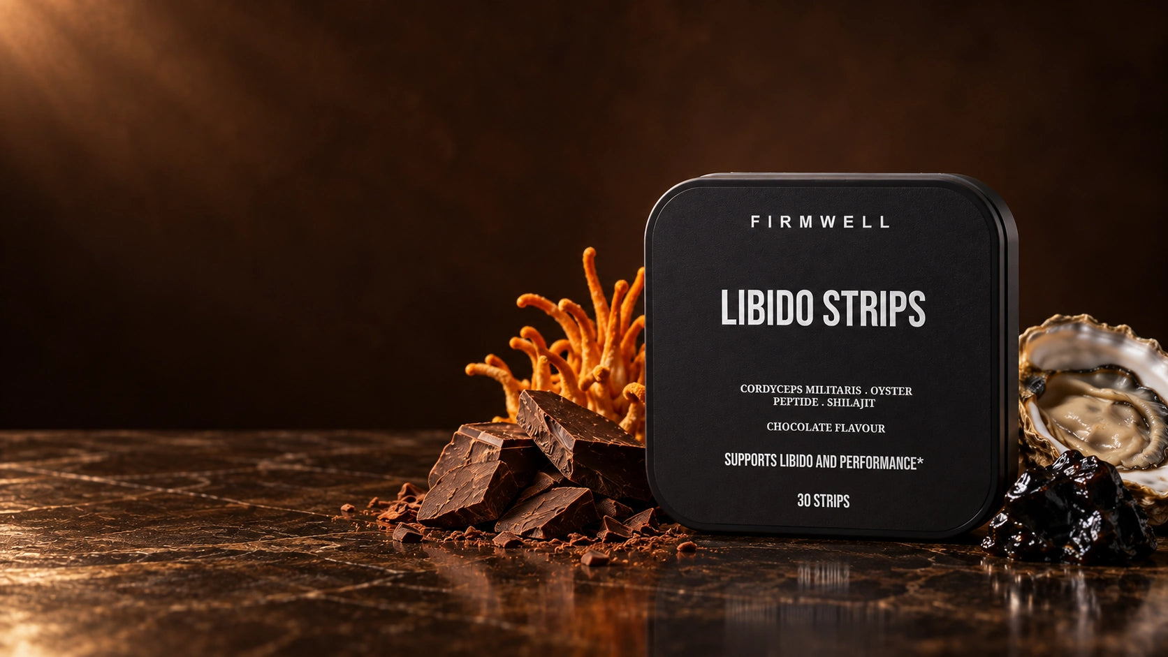 Libido Strips with selected ingredient imagery
